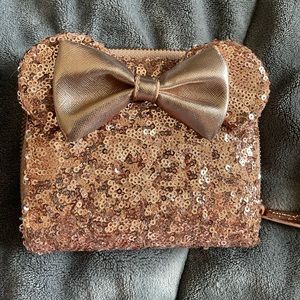 Rose gold Minnie sequin Loungefly wallet